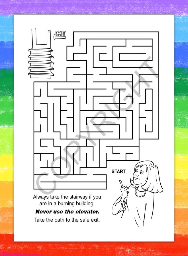ZOCO - Fire Safety for Kids - Firefighter Coloring Books (50 Bulk Pack, with Crayons) - Fire Prevention Week Items - Birthday Party Favors & Activities - Image 3